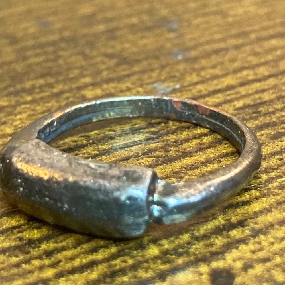Brutalist Handcrafted Modernist Bar Ring Silver Tone Textured Artisan Size 6.5